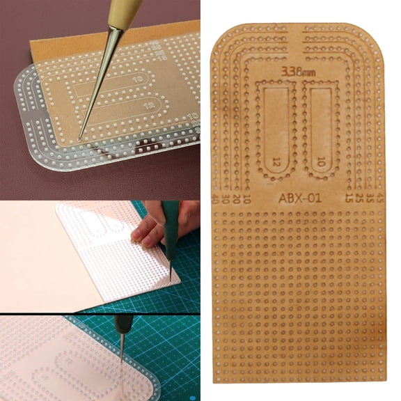 1PC Leather Craft Punching Positioning Calculation Ruler Clear Acrylic 175x85mm Leather Craft Making Template Stencil Slide Rule - 3.38mm