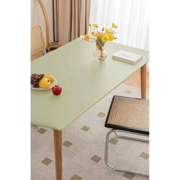 1PC Leather Elastic tablecloth Custom Square Round Table cover Waterproof dinning table cloth Protector Desk mat