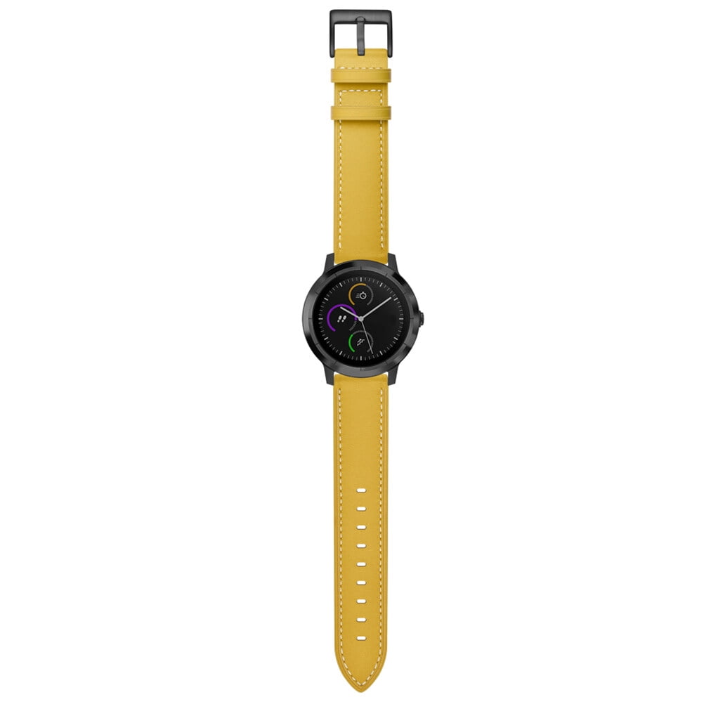 1PC Leather Watchstrap Wristband Watch Band Compatible for Garmin Vivoactive 3 HR Yellow Walmart