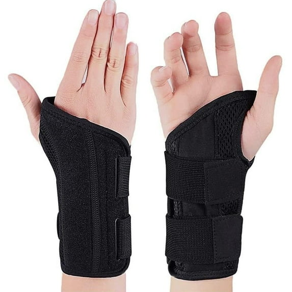 1PC Left hand LARGE/X-LARGE-Black Wrist Brace Carpal Tunnel Right Left Hand for Men Women, Night Wrist Sleep Supports Splints Arm Stabilizer with Compression Sleeve Adjustable Straps