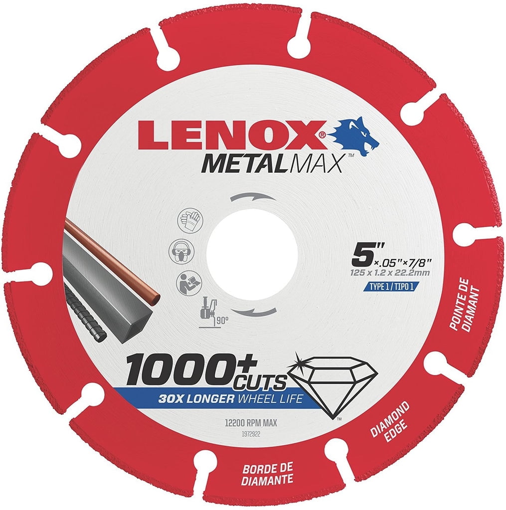 1PC Lenox Lenox 1972922 MetalMax Diamond Edge Cutoff Wheel 5 X 7 8 1pc-lenox-lenox-1972922-metalmax-diamond-edge-cutoff-wheel-5-x-7-8