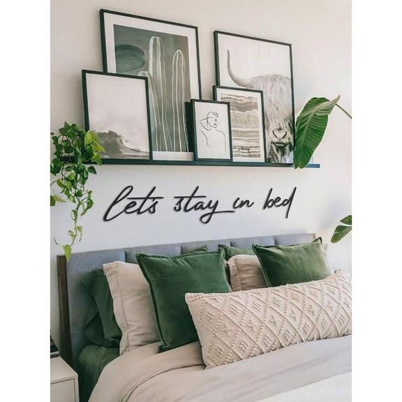 1PC Let's Stay In Bed, Metal Sign, Metal Wall Decoration, Metal Art, Wall Hangings, Quote Wall Art, Metal Sign, Wall Sign, Housewarming Gift