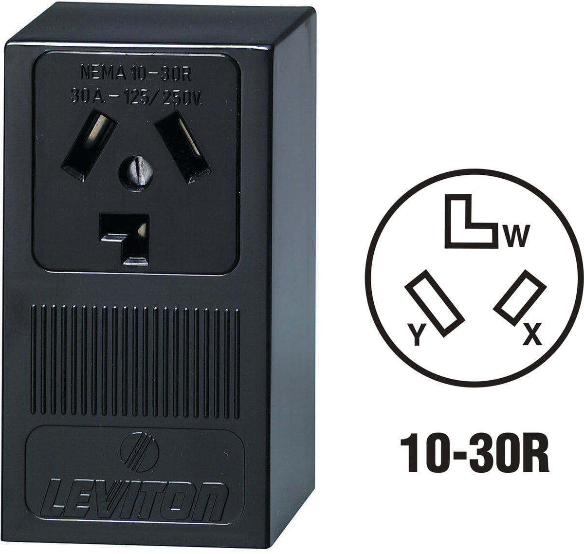 Leviton Black Surface Mount 30 Amp Dryer Outlet