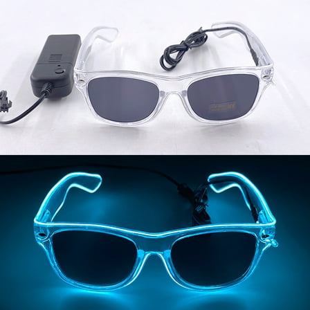 1PC Light Up LED Glasses Glow Sunglasses EL Wire Neon Glasses Glow in The Dark Party Supplies Neon Party Favors for Adults