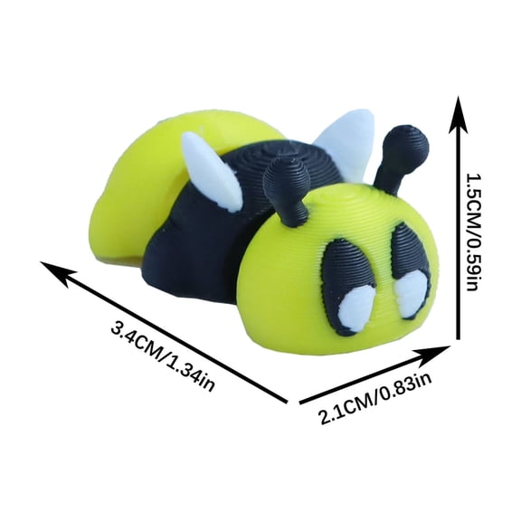 1PC Little bee 3.4CM 3D Printed Colored Animal Model Figurines Making