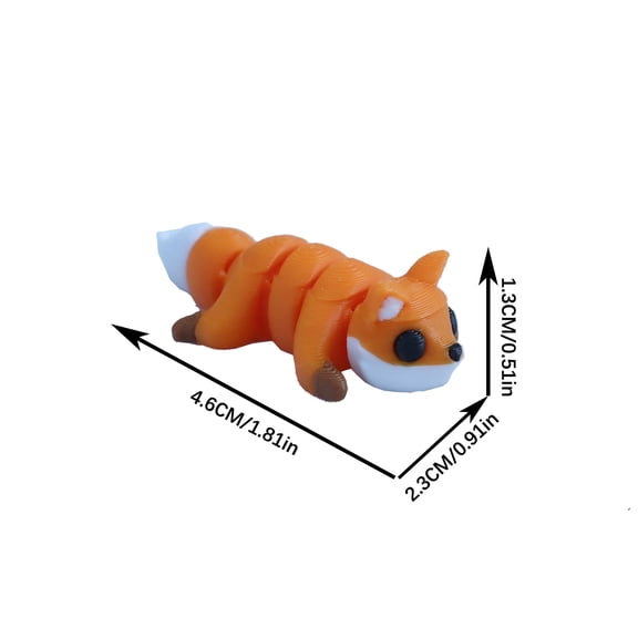 1PC Little fox 4.6CM 3D Printed Colored Animal Model Figurines Making