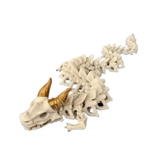 1PC Long Gray Skeleton - 3D printed skeleton dragon with movable joints