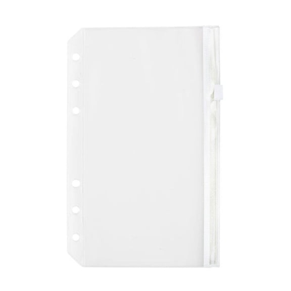 1PC Loose Leaf Planner Storage Bags, 6-Hole Zipper Binder Pockets for Budgeting, A6 Binder Inserts, Waterproof PVC Money Envelopes for Cash Stuffing