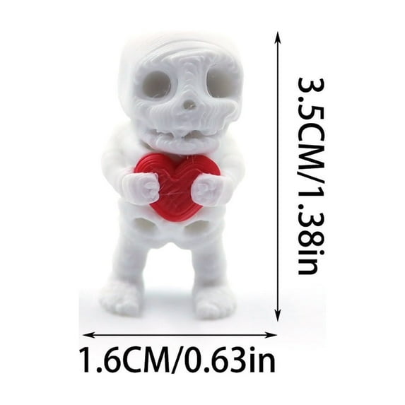 1PC Loving skeleton man 3.5CM 3D Printed Colored Animal Model Figurines ...