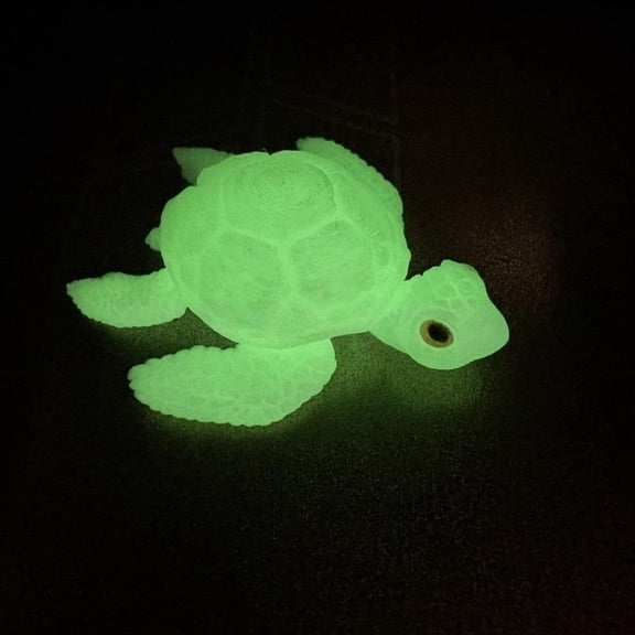 1PC Luminous (Green) 7CM 3D Printed Jointed Turtle Figurine