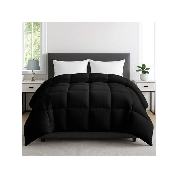 1PC Lux Decor Hotel-Quality Down Alternative Comforter - Lightweight Soft Breathable All-Season Quilt (Box Stitching, Corner Tabs | Halloween/Fall Decor & Graduation/Back to School Gift)