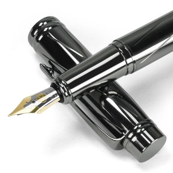 1PC Luxury Fountain Pen Medium Nib Pen with Twist Converter Use with Standard Ink, Metal Calligraphy Fountain Pens Smooth Writing Drawing Journal Executive Business Pens Classy STONEGO Stationery Gift