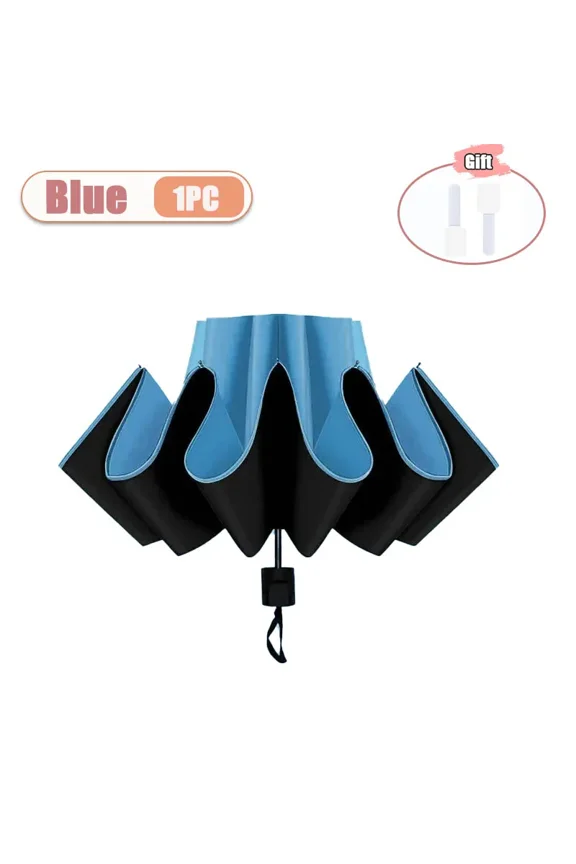 1PC Manual Folding Umbrella Large Double Size UV Protection Sun Rain Resistant Compact Shade Sunny and Rainy Umbrella