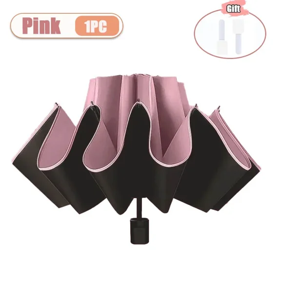 1PC Manual Folding Umbrella Large Double Size UV Protection Sun Rain Resistant Compact Shade Sunny and Rainy Umbrella