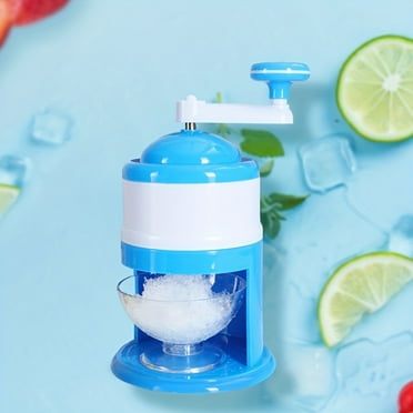 1PC Manual Shaved Ice Maker Machine with Slushie & Snow Cone Attachment - Portable Household Ice Shaver for Fruit Smoothies  Summer Parties & Family Gatherings | Blue Hand Crank Ice Shave