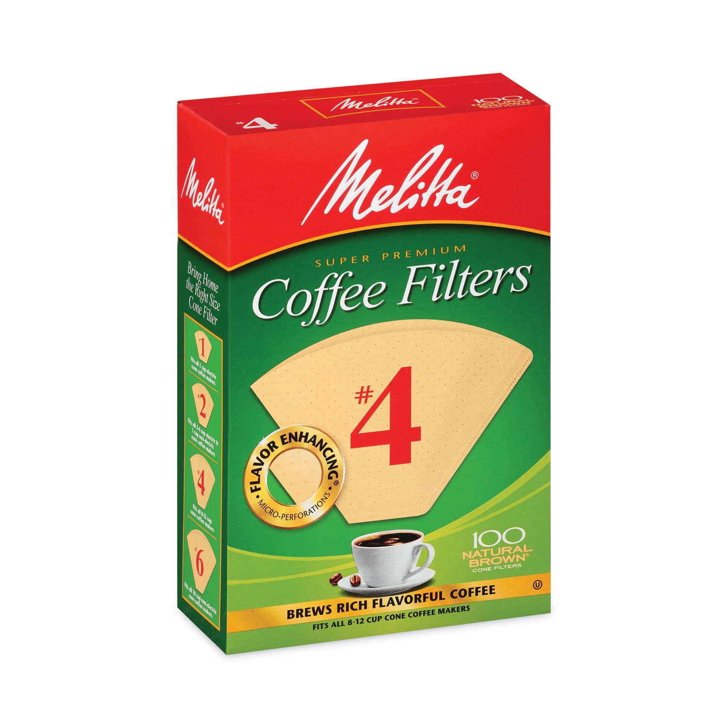 1PC Melitta Melitta Coffee Filters, 4, 8 to 12 Cup Size, Cone Style