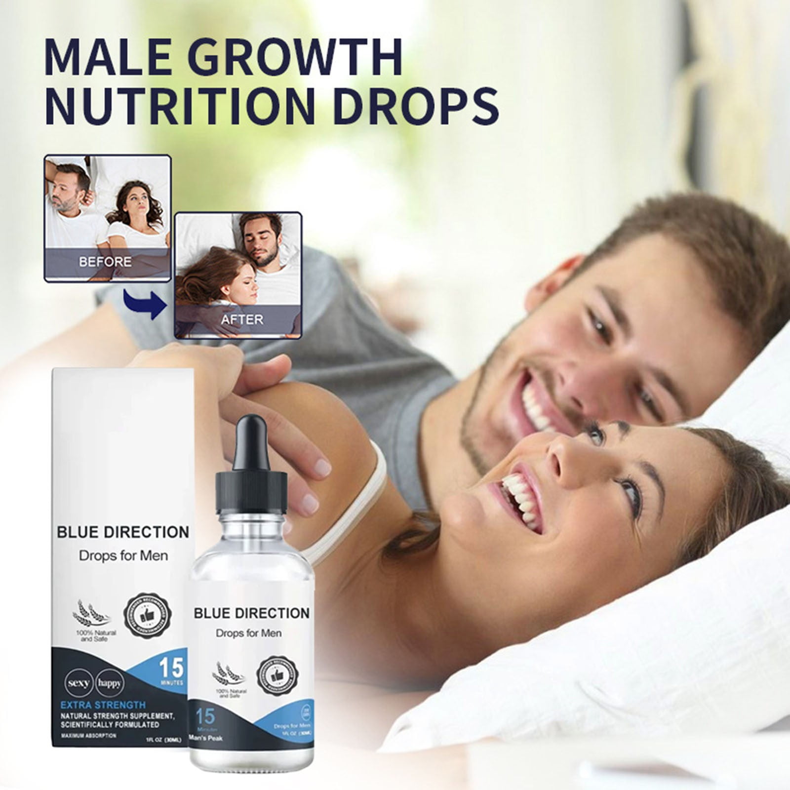 1PC Men's Drop Body Care Oil Physical Stress Discomfort And Fatigue Enhances Body Relaxation And Health Care Solution 30ml