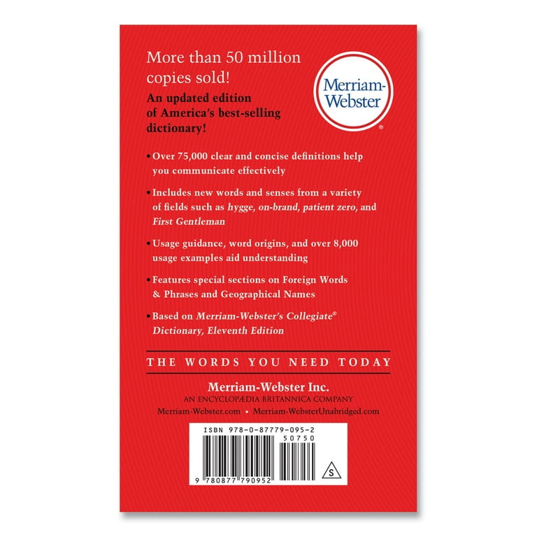 The Merriam-Webster Dictionary, Revised Edition, Paperback, 960 Pages The Merriam-Webster Dictionary, Revised Edition, Paperback, 960 Pages
