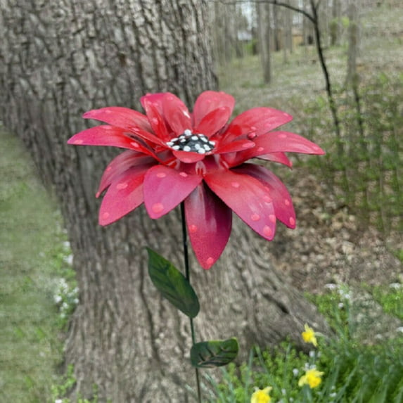 1PC Metal Daylily Flower Garden Stakes,Metal Flowers Outdoor Decor Stake Yard Art Decoration,Garden Metal Plant Flowers Stick Spring Patio Decor