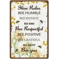 thumbnail image 1 of 1PC Metal Tin Sign Hive Rules Bee Happy Vintage Funny Wall Decor Art Mural Hanging Iron Painting, 1 of 6