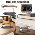 thumbnail image 1 of 1PC Mini Forged Hatchet, Wood Handle Tomahawk with Display Stand, for Camping, Firefighting, Decor - Compact Axe with Sturdy Rack, Multi - Scene Use for Outdoor, Home Display, 1 of 9