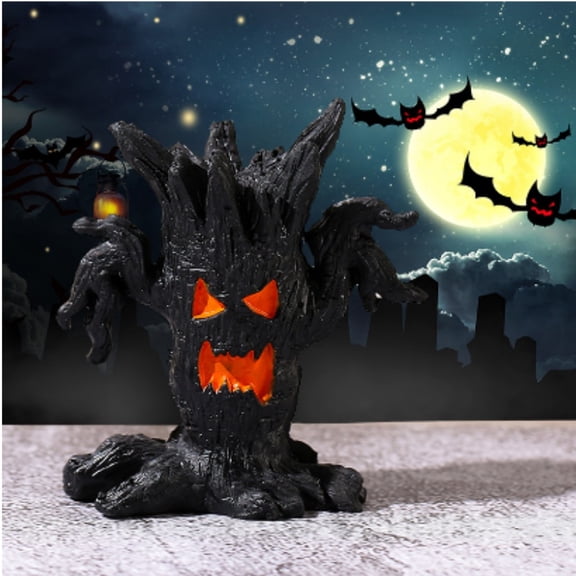 1PC Mini Halloween Resin GhostfaceTree Horrible Small Stake Haunted House Decor Party Desktop Garden Freaky Ornament Prop Gift