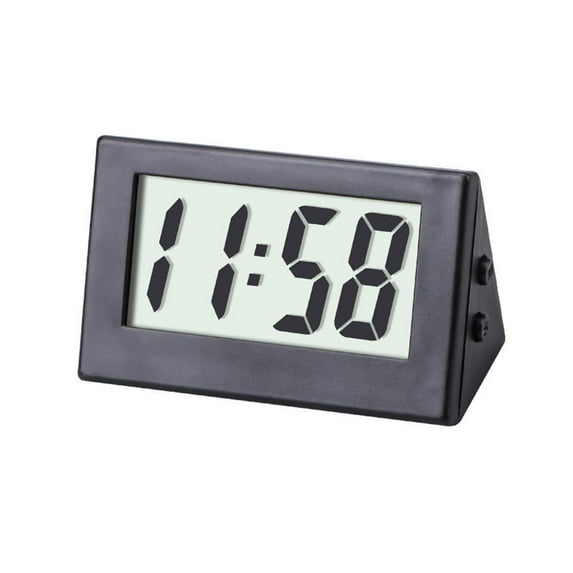 1PC Mini Small Car Desk Digital Clock Watch Gauges Mini Digital LCD Screen Travel Electronic Clock Home Office Desktop Clocks J4A6