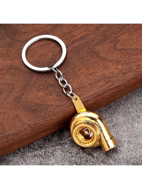 1PC Mini Turbocharger Keychain for Car Enthusiasts, 3D Metal Spinning Turbo Key Ring, Automotive Turbo Model Key Fob,Gift for Auto Lovers Men Truck Drivers