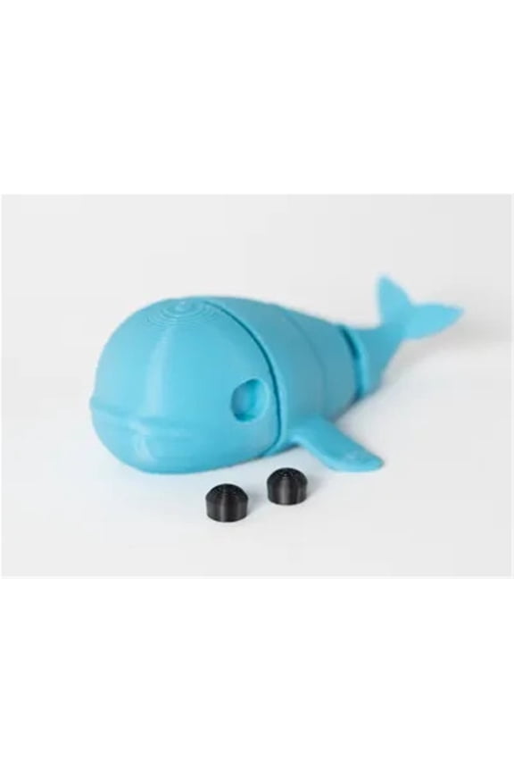 1PC Mini Whale - 3D printed with movable joints and keychain