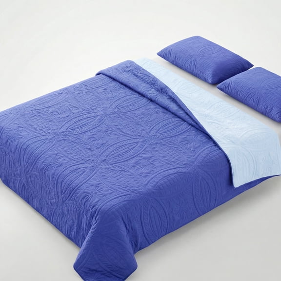 1PC Modern Geometric Quilt Bedding, Reversible Quilted Bedspread, Ultra-Soft for Year-Round Use, Guest Room Friendly(Taro Purple,Toddler Size)
