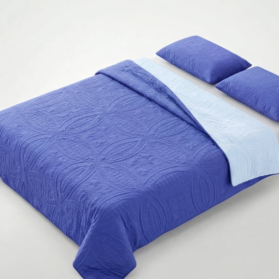 1PC Modern Geometric Quilt Bedding, Reversible Quilted Bedspread, Ultra-Soft for Year-Round Use, Guest Room Friendly(Taro Purple,Twin)