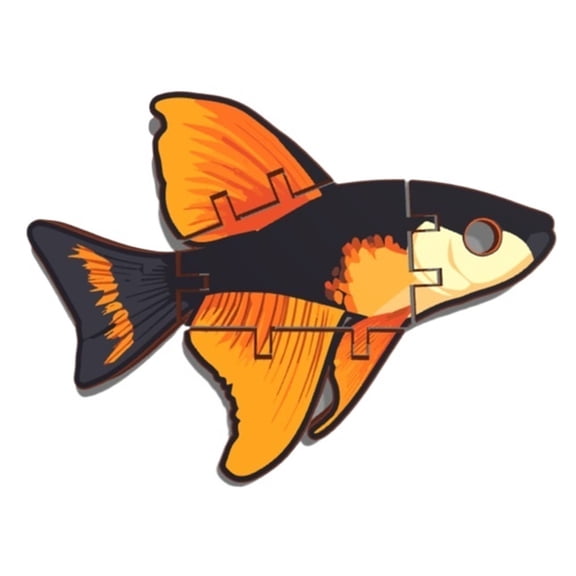 1PC Movable Guppy Keychain 3D Printing