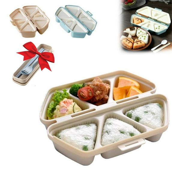 1PC Multifunctional 6 in 1 Rice Ball Mold, Triangle Onigiri Maker for Bento Lunch Box, Sushi Musubi, Seaweed Rice Balls, Quick Release, Easy to Clean, Younger Bento, Home DIY Rice Mold, AKLJWH