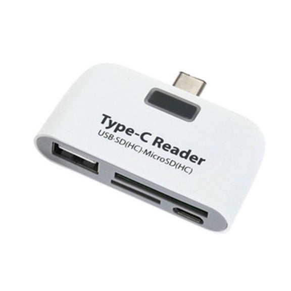 1PC Multifunctional Smart 4 In 1 Laptop PC Durable Phone TF Micro SD With Micro USB Charge Port USB 3.1 Universal Type C Adapter OTG Card Reader