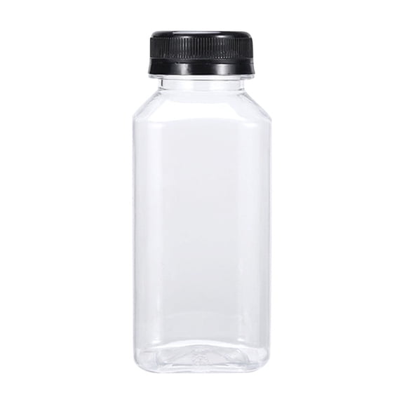 1PC Multipurpose Clear Square Plastic Beverage Bottles with Tamper-Evident Caps, Food-Grade PET Empty Juice Containers for Smoothies, Milk, and Water – Various Sizes 250ml