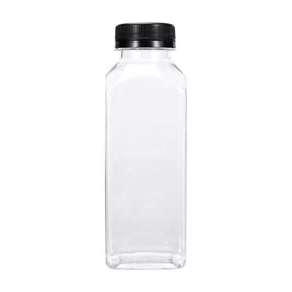 1PC Multipurpose Clear Square Plastic Beverage Bottles with Tamper-Evident Caps, Food-Grade PET Empty Juice Containers for Smoothies, Milk, and Water – Various Sizes 350ml