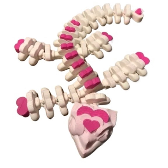 1PC My Dream Dragon movable joints and flexible heart-shaped dragon 3D printed ornaments