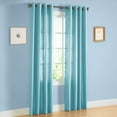 thumbnail image 1 of 1PC NANCY LIGHT BLUE SEMI SHEER PANEL GROMMET TOP SHEER CURTAIN WINDOW DRAPE DÉCOR HOMME SIZE 55" WIDE X 63" LENGTH, 1 of 1