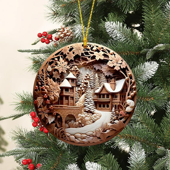 1PC Nativity Scene Ornaments Religious Christmas Acrylic Hanging Ornament The Birth of Jesus Christian Christmas Decorations for Tree Xmas