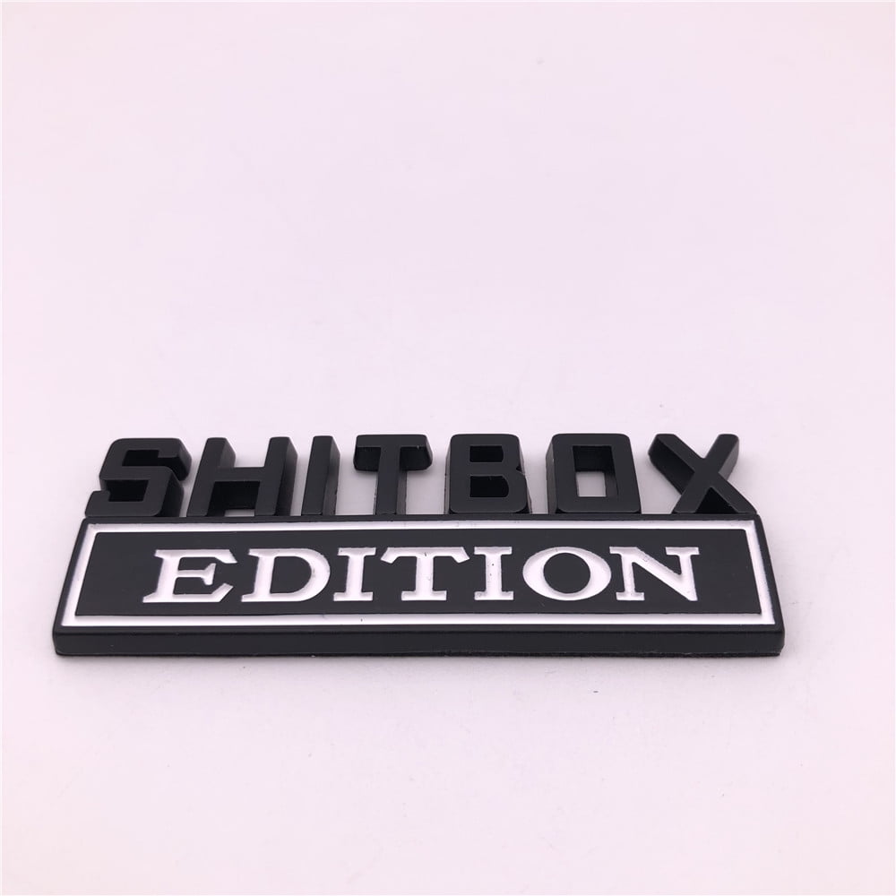 JNNJ Shitbox Edition 3D Autoaufkleber - Metall Emblem 8x3cm Zinklegierung Silber