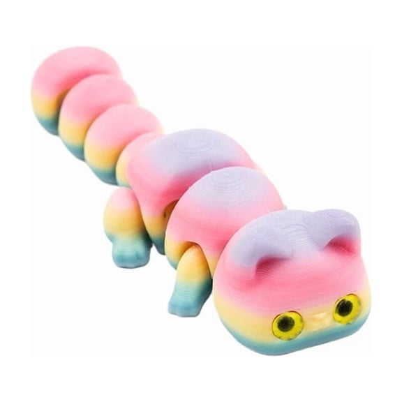 1PC New Rainbow 11cm 3D printed adorable kitten figurine, realistic animal figurines