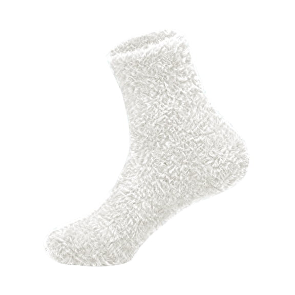 1PC No Show Socks Womens&Mens Coral Fleece Thickened Warm Long Non Shedding Solid Color Floor Sleep Socks Compression Socks