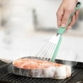 thumbnail image 1 of 1PC Nonstick Fish Spatula, Thin Slotted Spatulas Turner Silicone Fish Spatulas for Nonstick Cookware,High Heat Resistant BPA Free Cooking Utensils,Ideal for Fish,Eggs,Pancakes (Green,13*3.54Inch), 1 of 9
