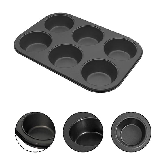 1PC Nonstick Round Muffin Baking Pan , 6-Cup Muffin , Cupcake Pans, Cheesecake Pans - B