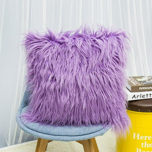 1PC Nordic Posh Style Of Home Decor With Super Soft Plush Faux Fur Throw Square Pillow Multi Colors 17.7*17.7 Inch