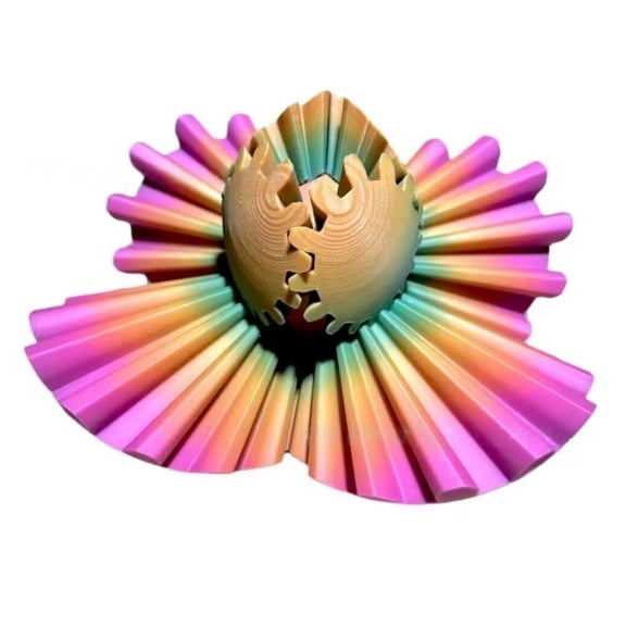 1PC ORANGER ROSE RED 8CM 3D Printed Gear Ball Rotating Cube Fingertip