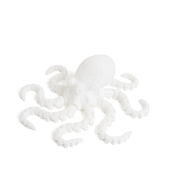 1PC Octopus - Ceramic White 17cm 3D printed octopus figurine with movable joints, suitable for aquarium decoration, landscaping, and display