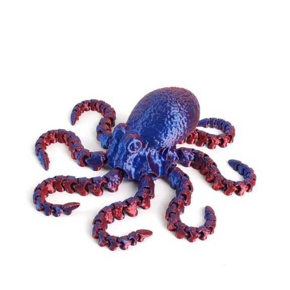 1PC Octopus - Laser Blue 17cm 3D printed octopus figurine with movable joints, suitable for aquarium decoration, landscaping, and display