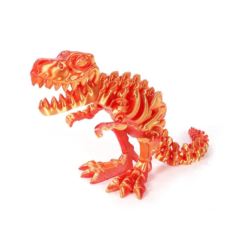 1PC Orange 22cm 3D printed dinosaur with fully articulated joints