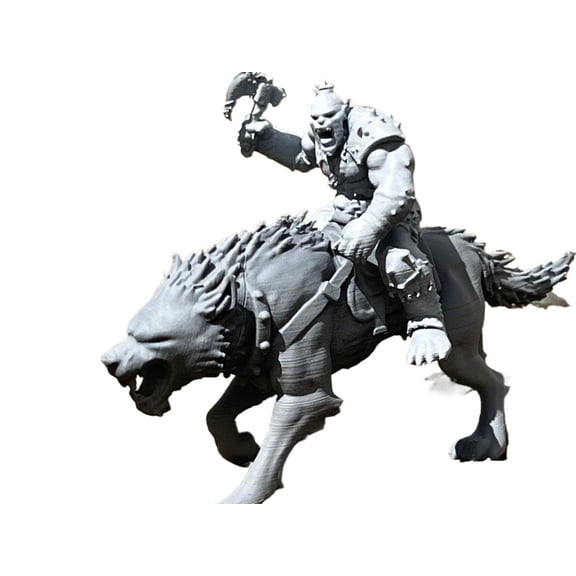 1PC Orc and War Horse Miniature Statue 3D Printing